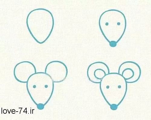 عکس نقاشی موش کودکانه و ساده